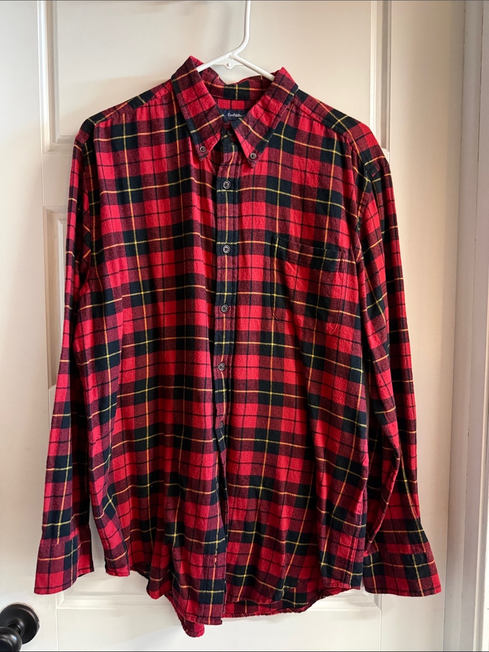 croft & barrow Red and Black Plaid Button-Down Shirt